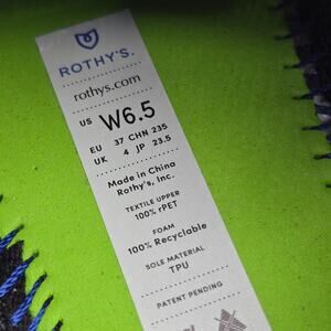 Rothy's Slip On Sneakers Women's 6.5 Black Knit Low Top Casual Comfort Shoes